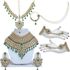 I Jewels Indian Wedding Traditional Gold Plated Kundan Ethnic Bridal Jewelry Set